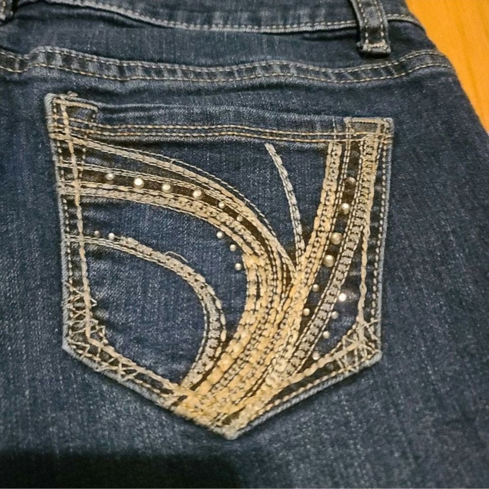 Apt 9 cropped denim jean capris cuffed leg denim - Picture 2 of 6